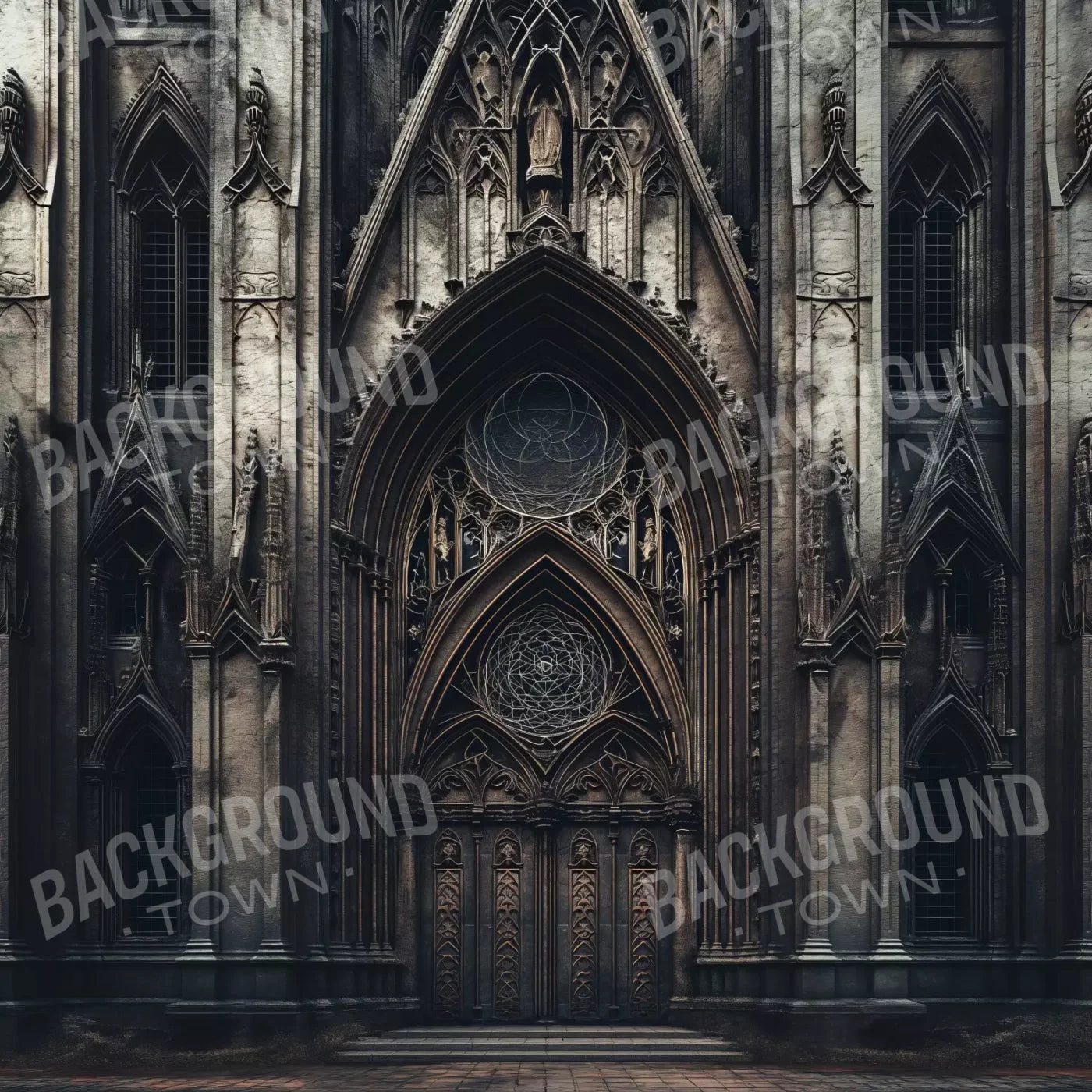 Victorian Castle Entrance 8’x8’ Fleece (96 x 96 inch) Backdrop