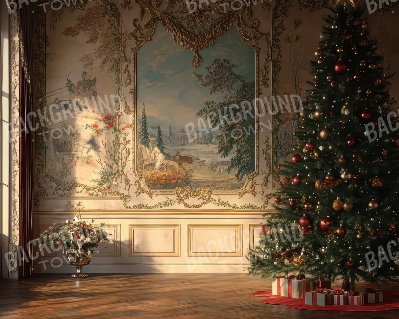 Victorian Christmas Morning 10’x8’ Fleece (120 x 96 inch) Backdrop