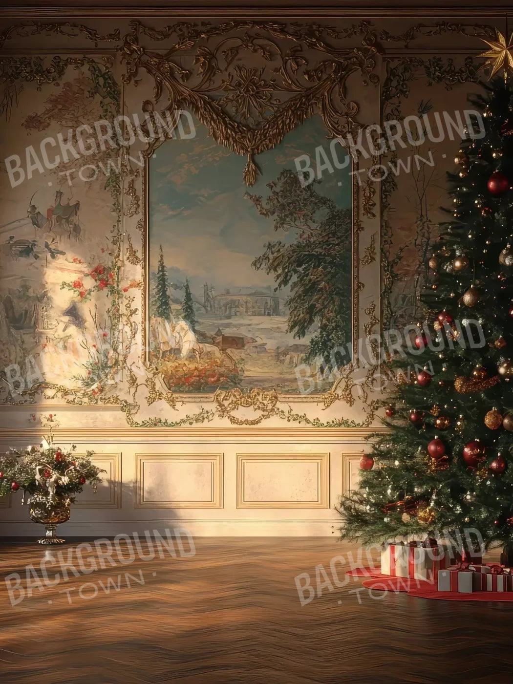 Victorian Christmas Morning 5’x6’8 Fleece (60 x 80 inch) Backdrop
