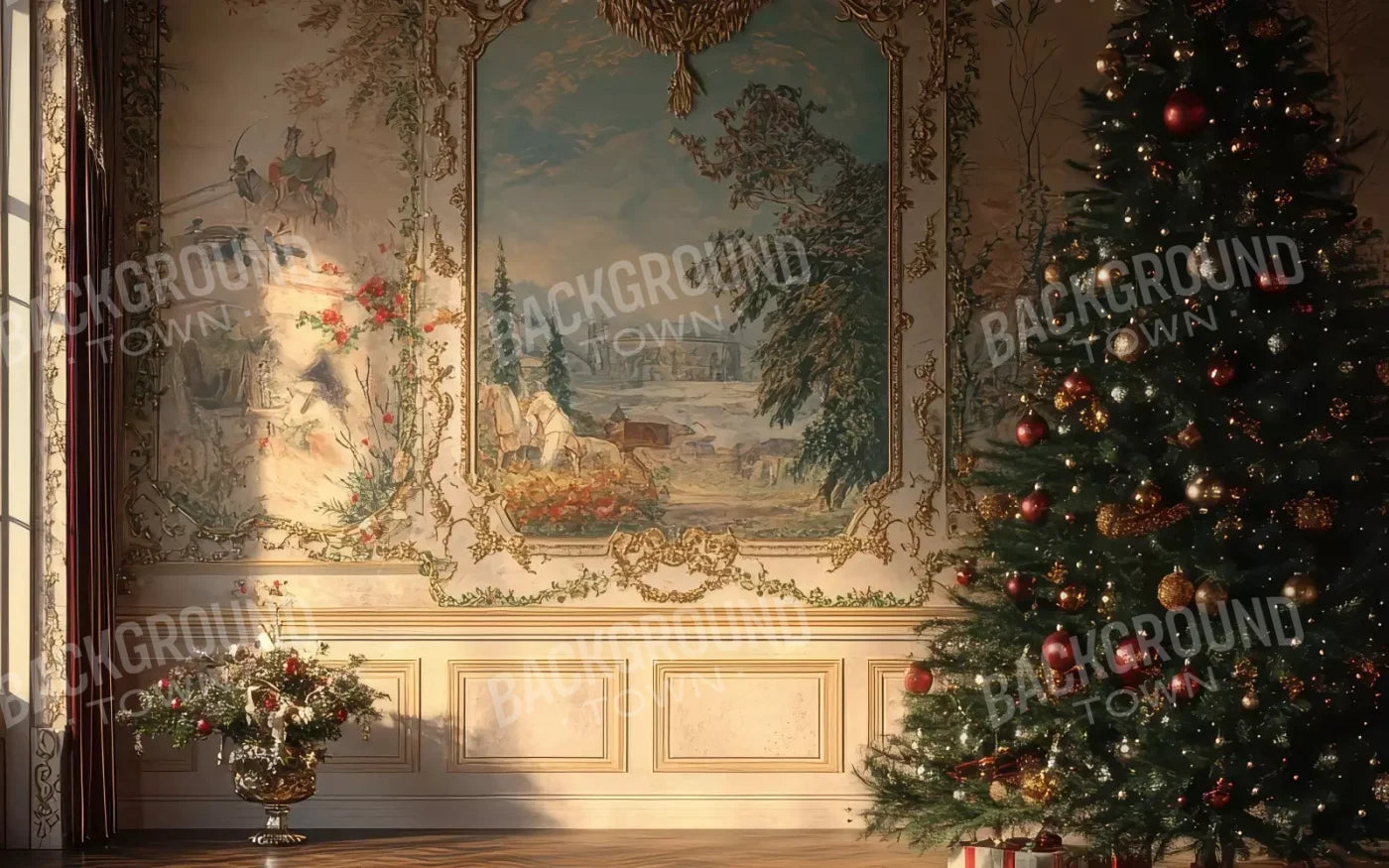 Victorian Christmas Morning 8’x5’ UltraCloth (96 x 60 inch) Backdrop