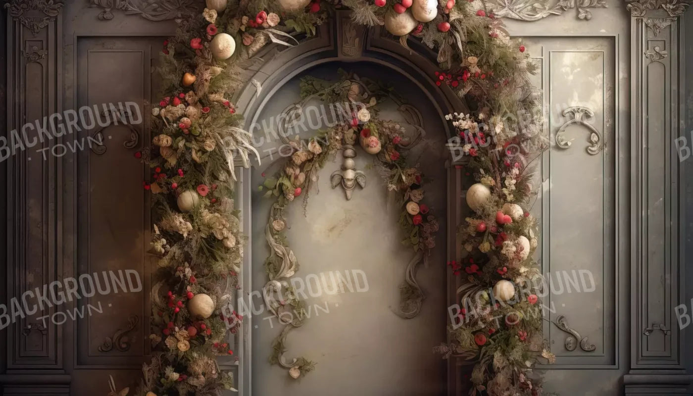 Victorian Christmas Arch 14’X8’ Ultracloth (168 X 96 Inch) Backdrop