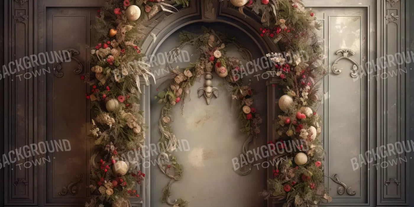 Victorian Christmas Arch 20’X10’ Ultracloth (240 X 120 Inch) Backdrop