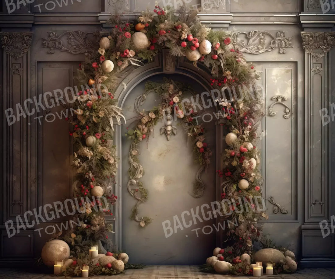 Victorian Christmas Arch 5’X4’2 Fleece (60 X 50 Inch) Backdrop