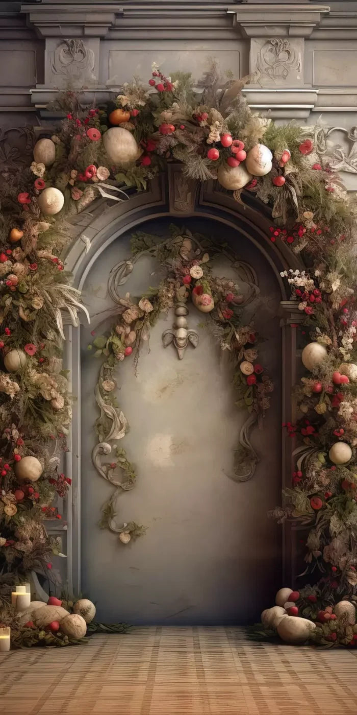 Victorian Christmas Arch 8’X16’ Ultracloth (96 X 192 Inch) Backdrop