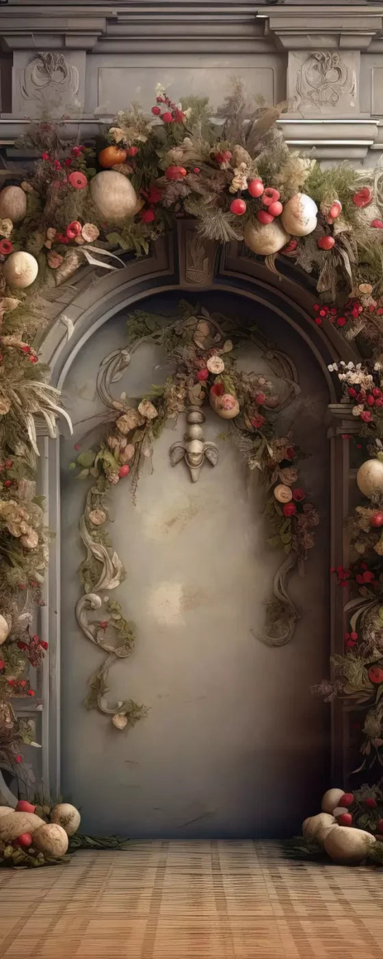 Victorian Christmas Arch 8’X20’ Ultracloth (96 X 240 Inch) Backdrop