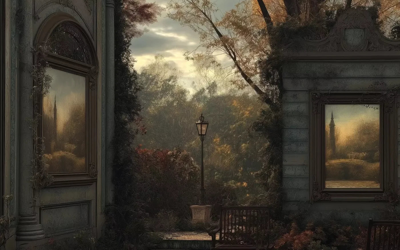 Victorian Courtyard 16’x10’ UltraCloth (192 x 120 inch) Backdrop