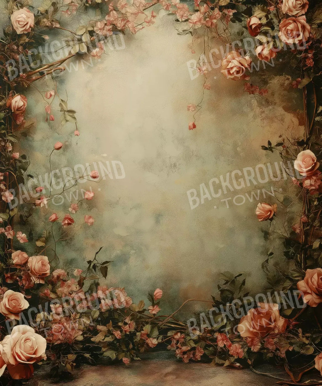 Pink Brown Green  Backdrop for Photography