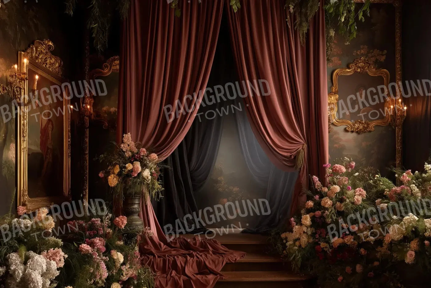 Victorian Flower Room 12’x8’ UltraCloth (144 x 96 inch) Backdrop
