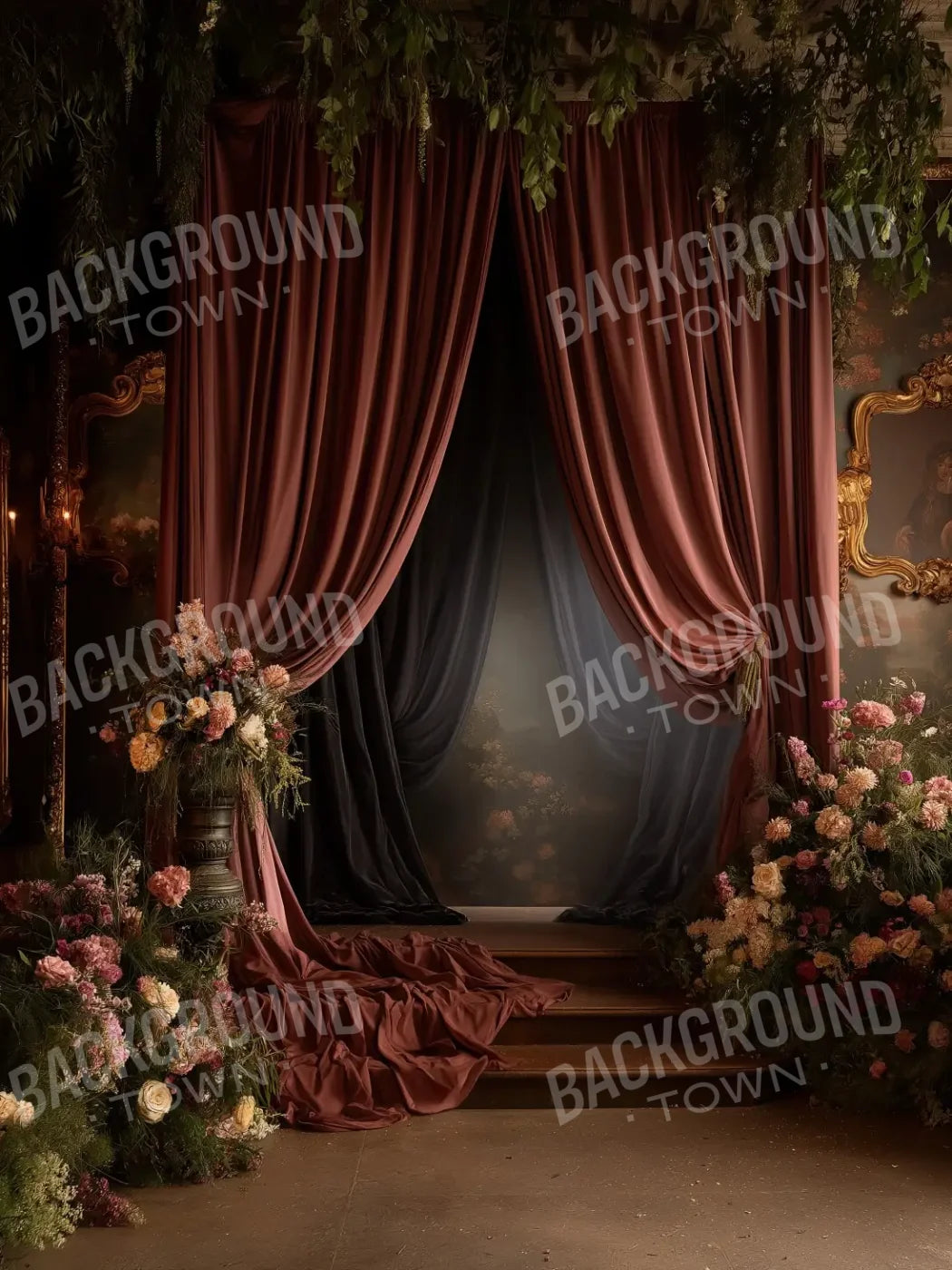 Victorian Flower Room 5’x6’8 Fleece (60 x 80 inch) Backdrop