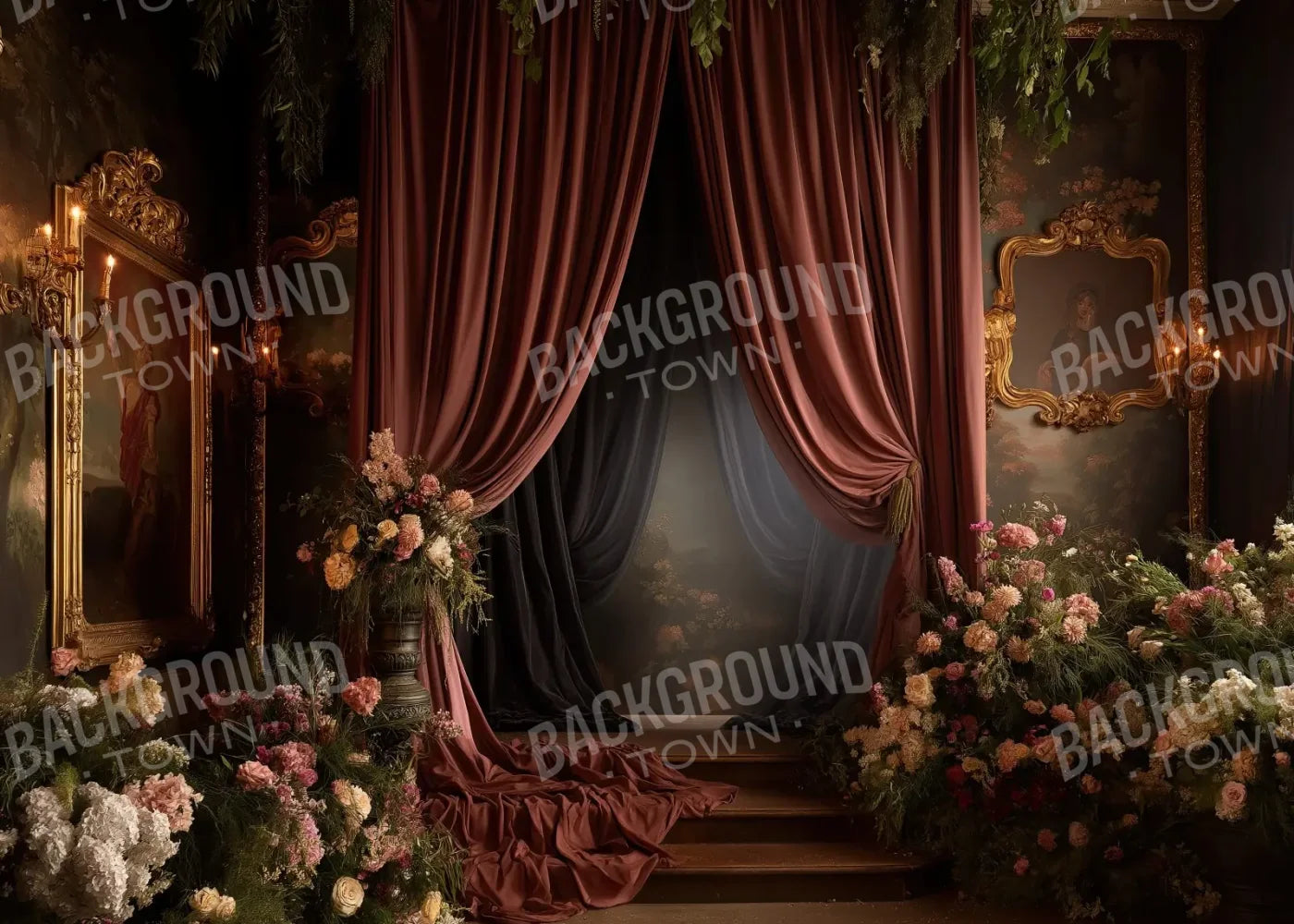 Victorian Flower Room 7’x5’ UltraCloth (84 x 60 inch) Backdrop