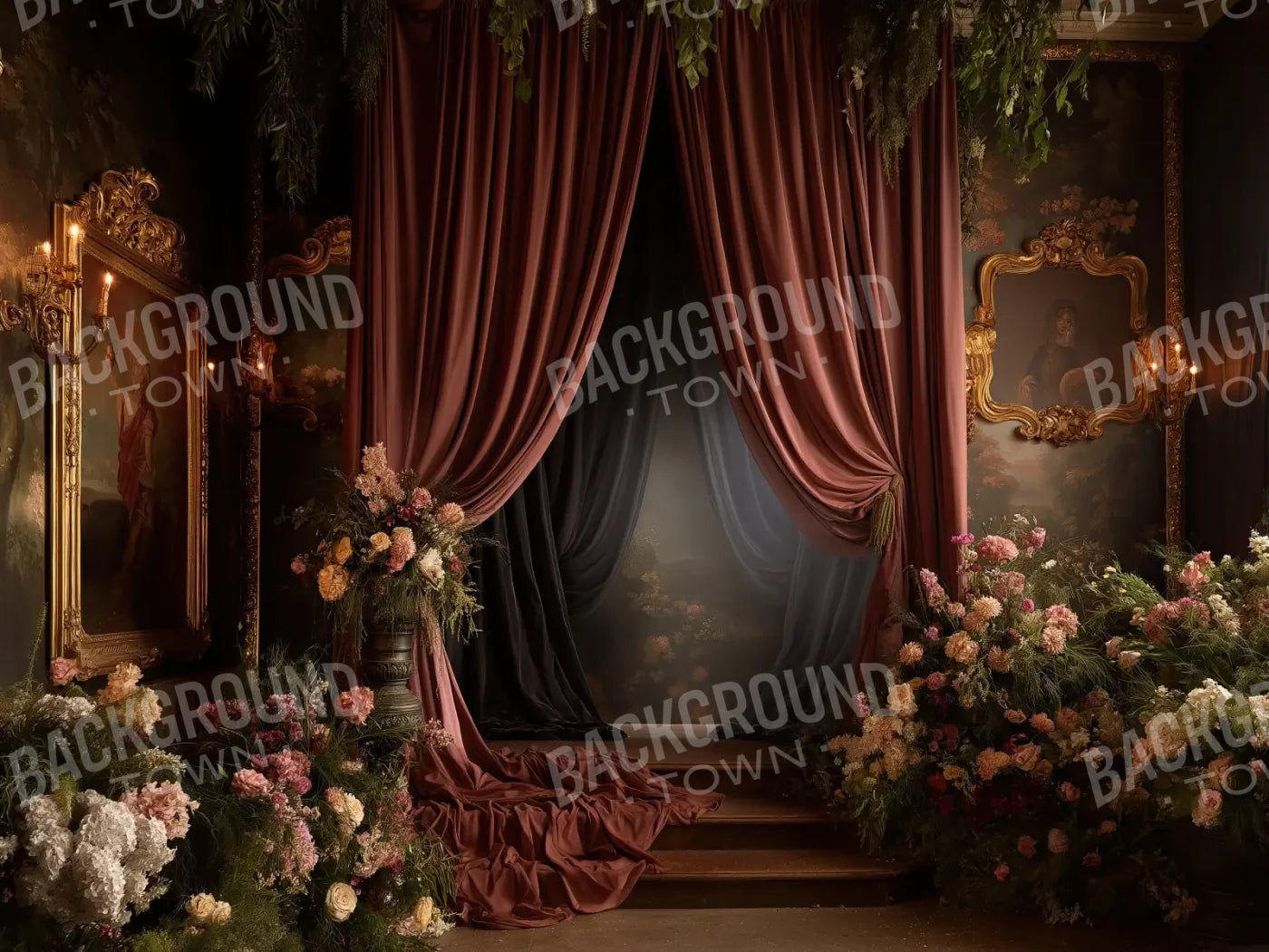 Victorian Flower Room 8’x6’ Fleece (96 x 72 inch) Backdrop