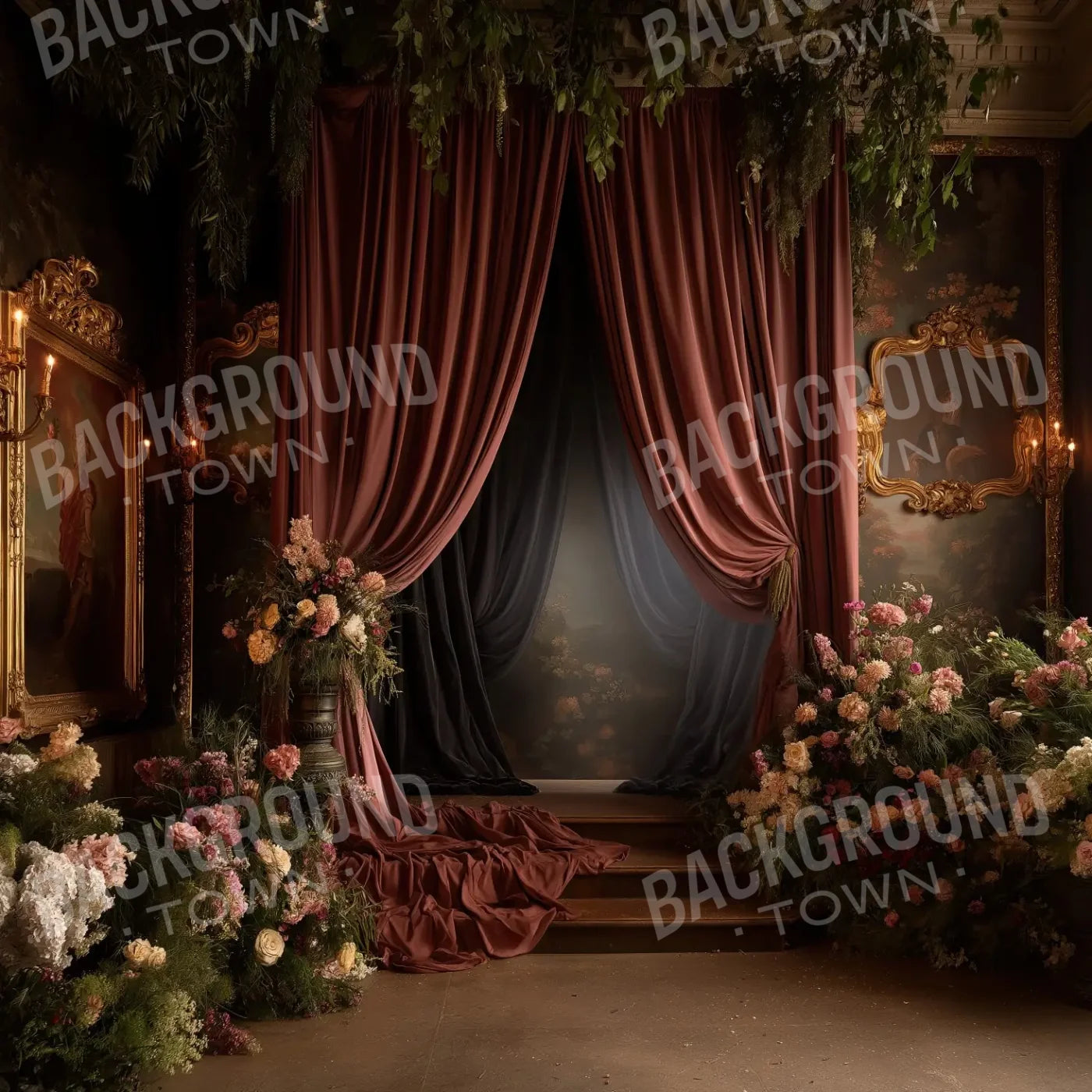 Victorian Flower Room 8’x8’ Fleece (96 x 96 inch) Backdrop