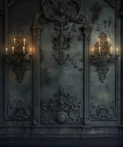Victorian Gothic Candle Sconces 10’x12’ UltraCloth (120 x 144 inch) Backdrop