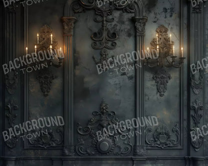 Victorian Gothic Candle Sconces 10’x8’ Fleece (120 x 96 inch) Backdrop