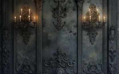 Victorian Gothic Candle Sconces 16’x10’ UltraCloth (192 x 120 inch) Backdrop