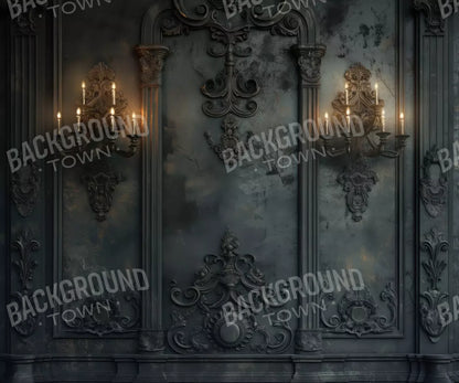 Victorian Gothic Candle Sconces 5’x4’2 Fleece (60 x 50 inch) Backdrop