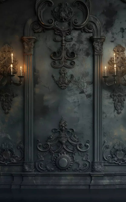 Victorian Gothic Candle Sconces 5’x8’ UltraCloth (60 x 96 inch) Backdrop