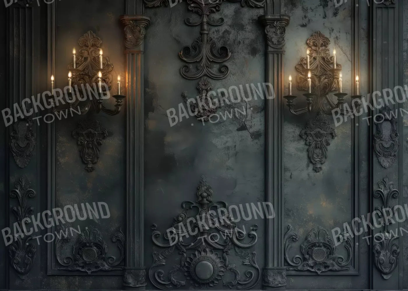 Victorian Gothic Candle Sconces 7’x5’ UltraCloth (84 x 60 inch) Backdrop