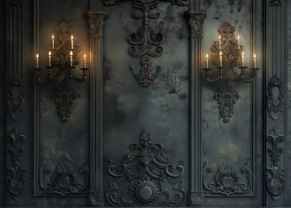 Victorian Gothic Candle Sconces 7’x5’ UltraCloth (84 x 60 inch) Backdrop