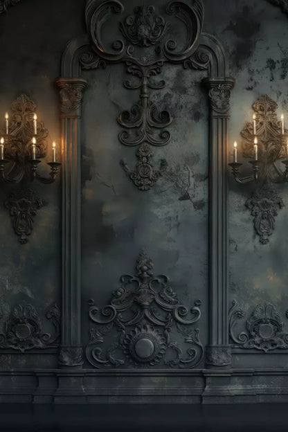 Victorian Gothic Candle Sconces 8’x12’ UltraCloth (96 x 144 inch) Backdrop