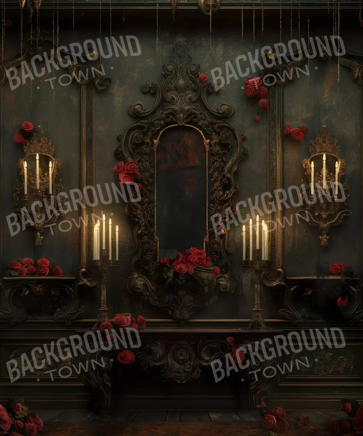 Victorian Gothic Entrance With Candles 10’x12’ UltraCloth (120 x 144 inch) Backdrop