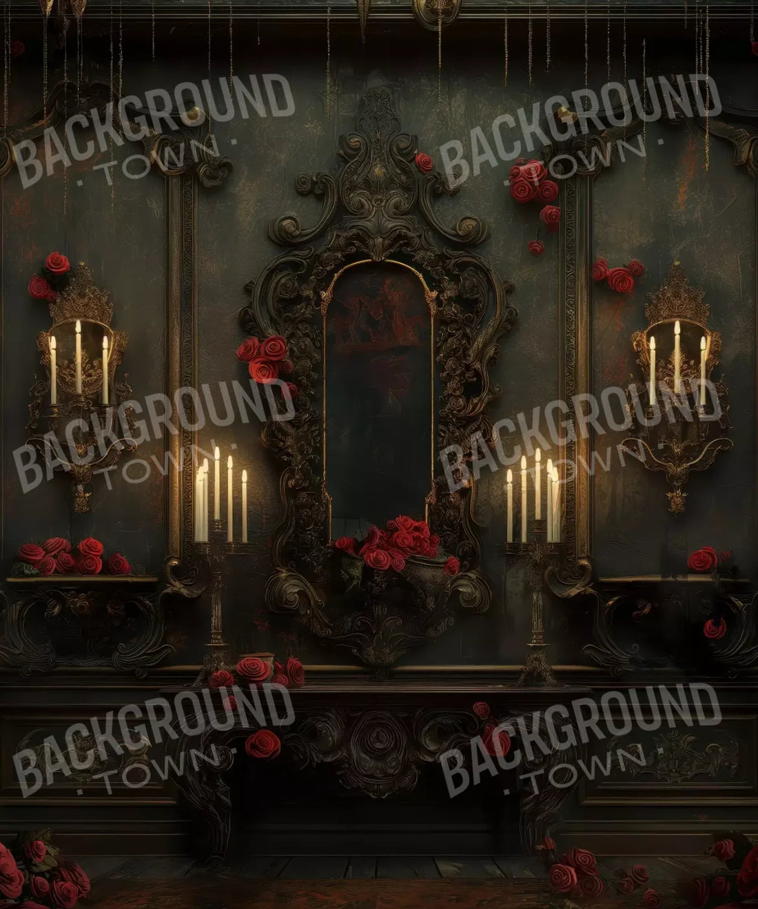 Black Red Backdrop for Photography