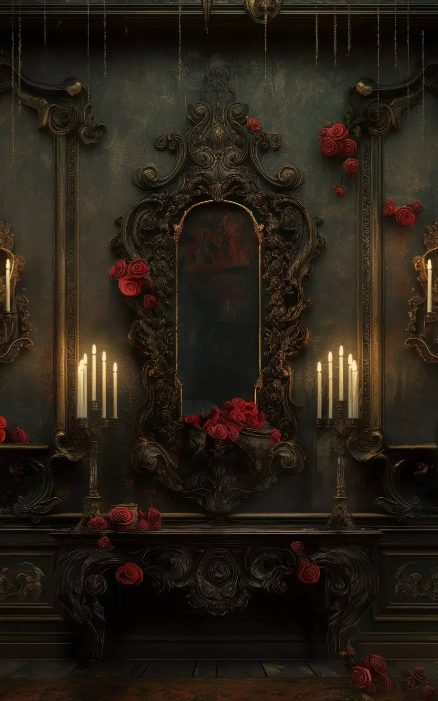 Victorian Gothic Entrance With Candles 5’x8’ UltraCloth (60 x 96 inch) Backdrop