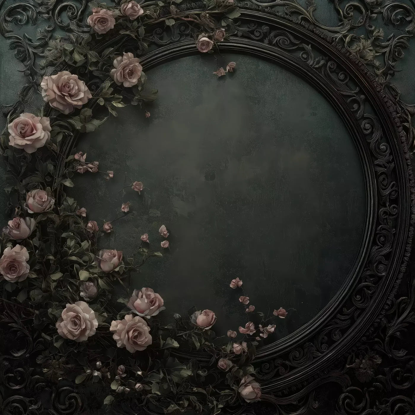 Victorian Gothic Frame With Flowers 10’x10’ UltraCloth (120 x 120 inch) Backdrop