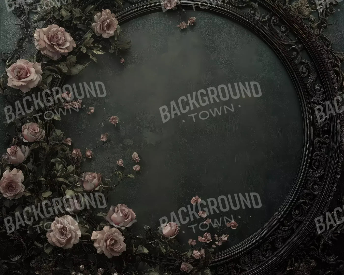 Victorian Gothic Frame With Flowers 10’x8’ Fleece (120 x 96 inch) Backdrop