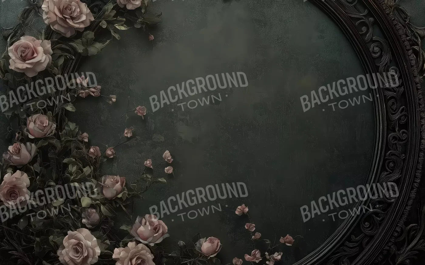 Victorian Gothic Frame With Flowers 16’x10’ UltraCloth (192 x 120 inch) Backdrop