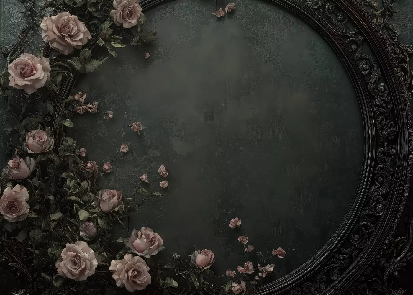 Victorian Gothic Frame With Flowers 7’x5’ UltraCloth (84 x 60 inch) Backdrop