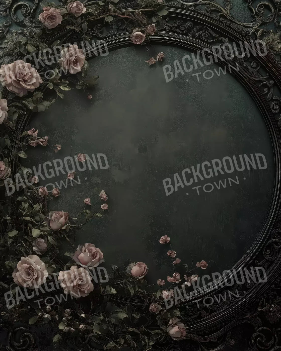 Victorian Gothic Frame With Flowers 8’x10’ Fleece (96 x 120 inch) Backdrop