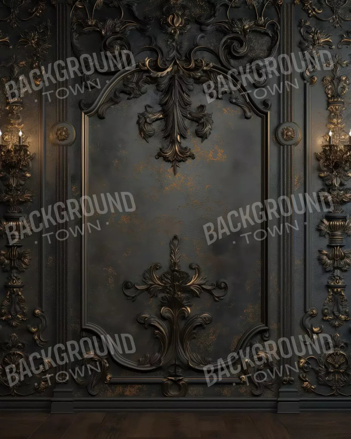 Victorian Gothic Wall Sconces 8’x10’ Fleece (96 x 120 inch) Backdrop