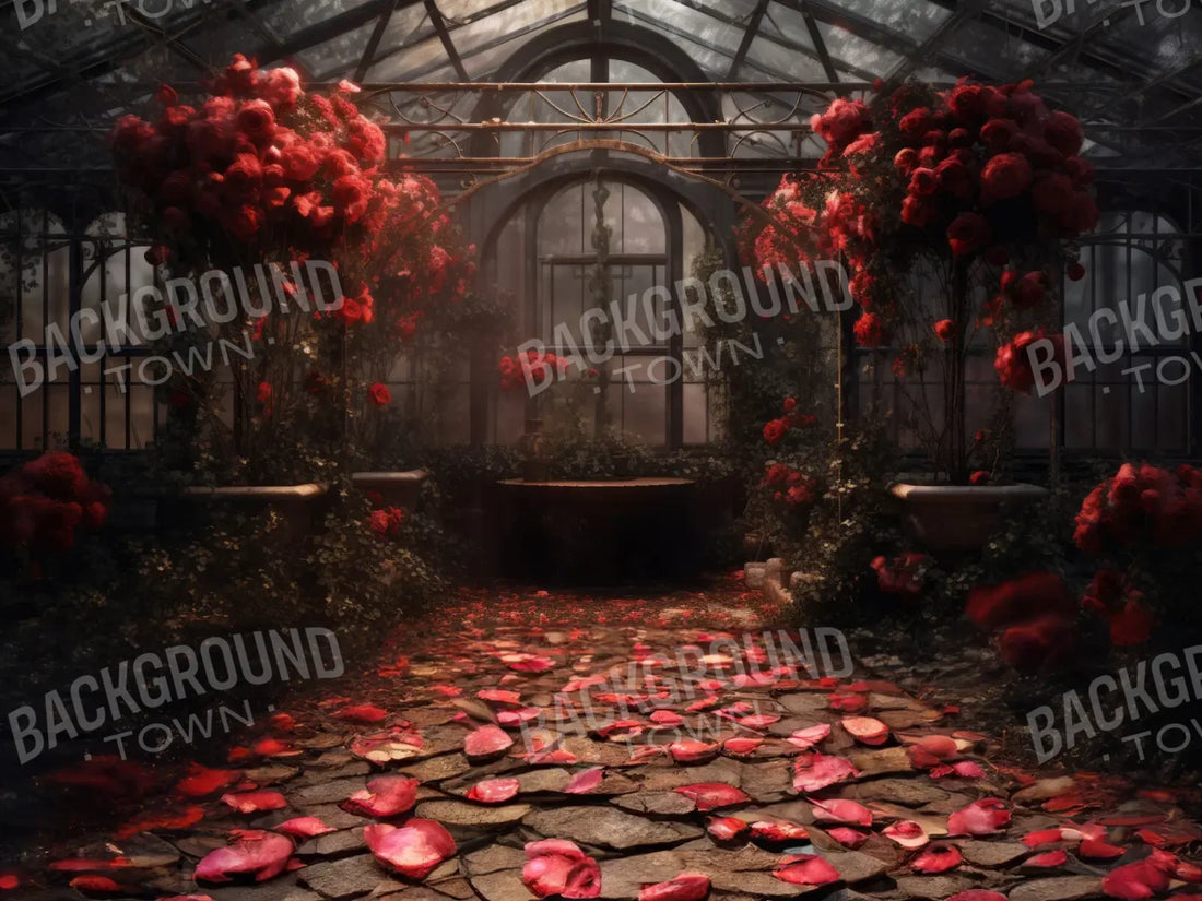 Victorian Greenhouse Petal Path 6’8x5’ Fleece (80 x 60 inch) Backdrop
