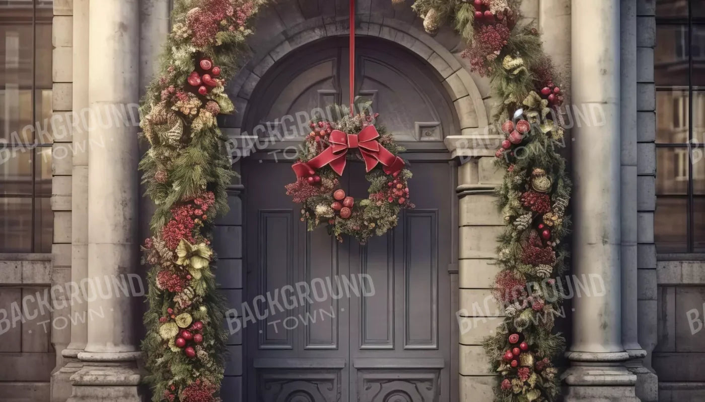 Victorian Holiday Doorway 14’X8’ Ultracloth (168 X 96 Inch) Backdrop