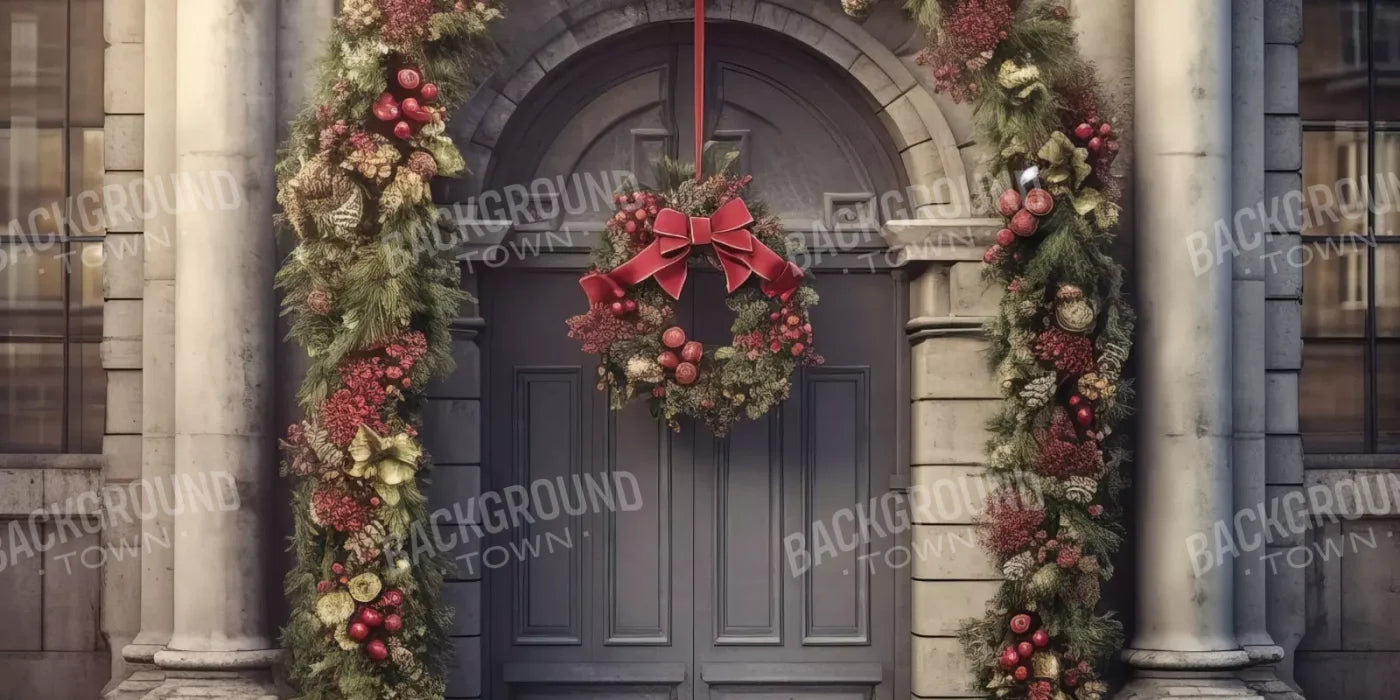 Victorian Holiday Doorway 16’X8’ Ultracloth (192 X 96 Inch) Backdrop