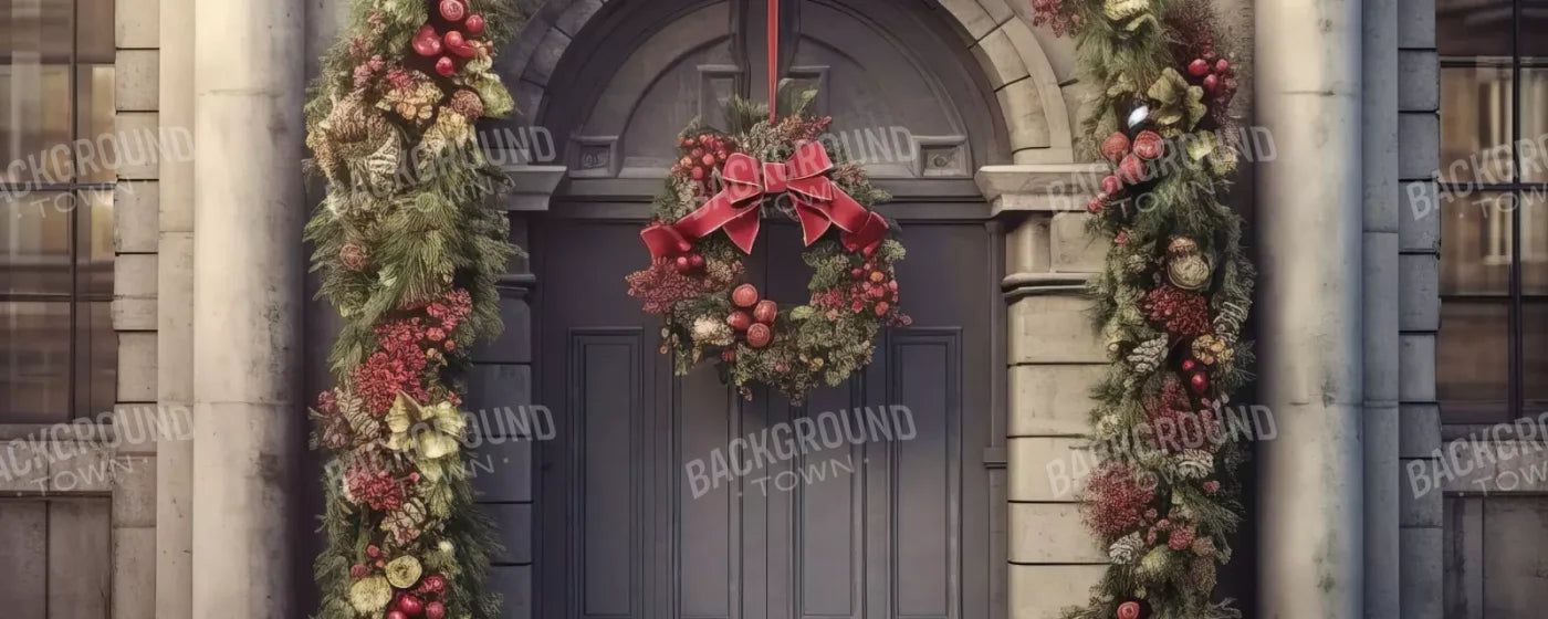 Victorian Holiday Doorway 20’X8’ Ultracloth (240 X 96 Inch) Backdrop