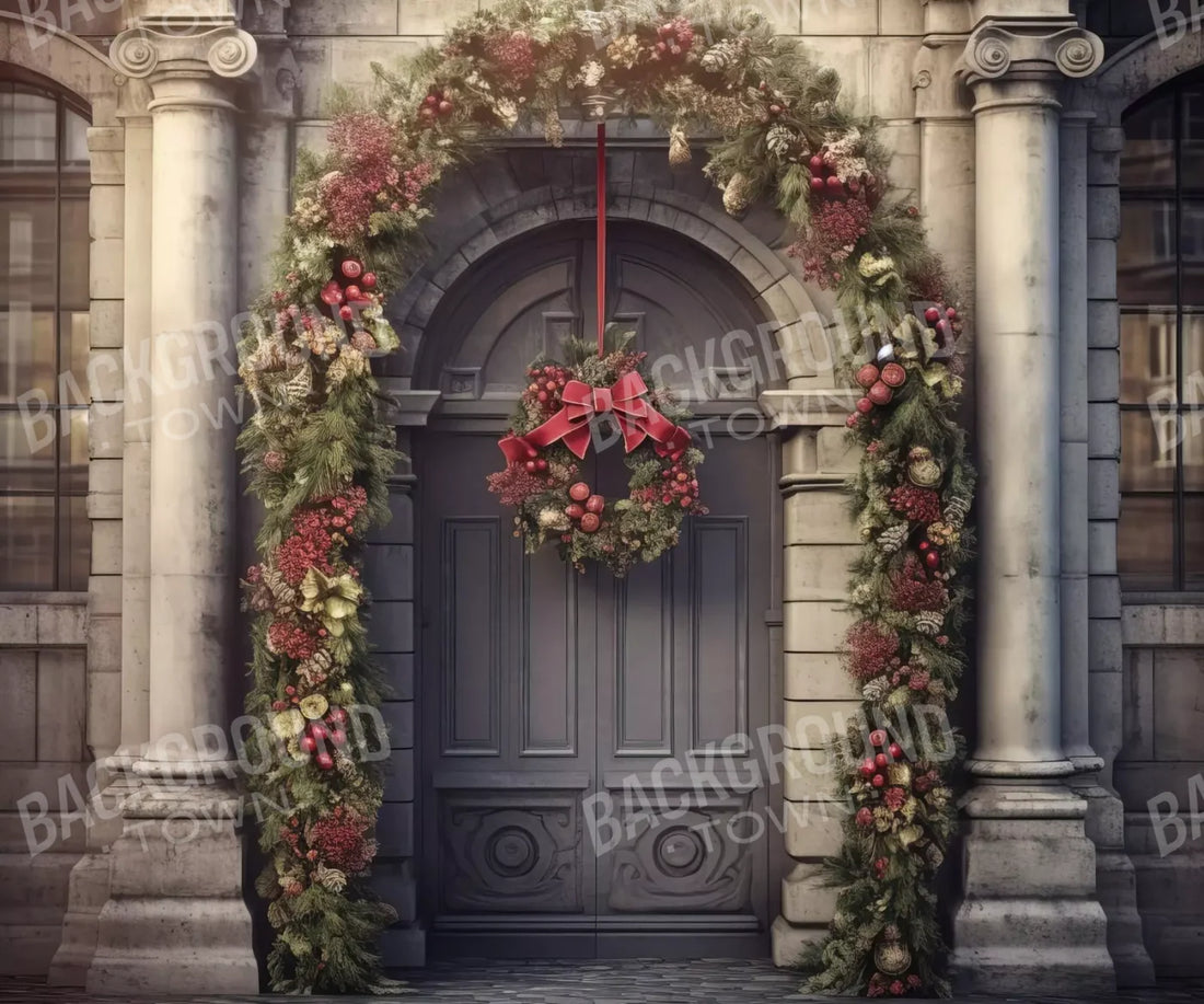 Victorian Holiday Doorway 5’X4’2 Fleece (60 X 50 Inch) Backdrop