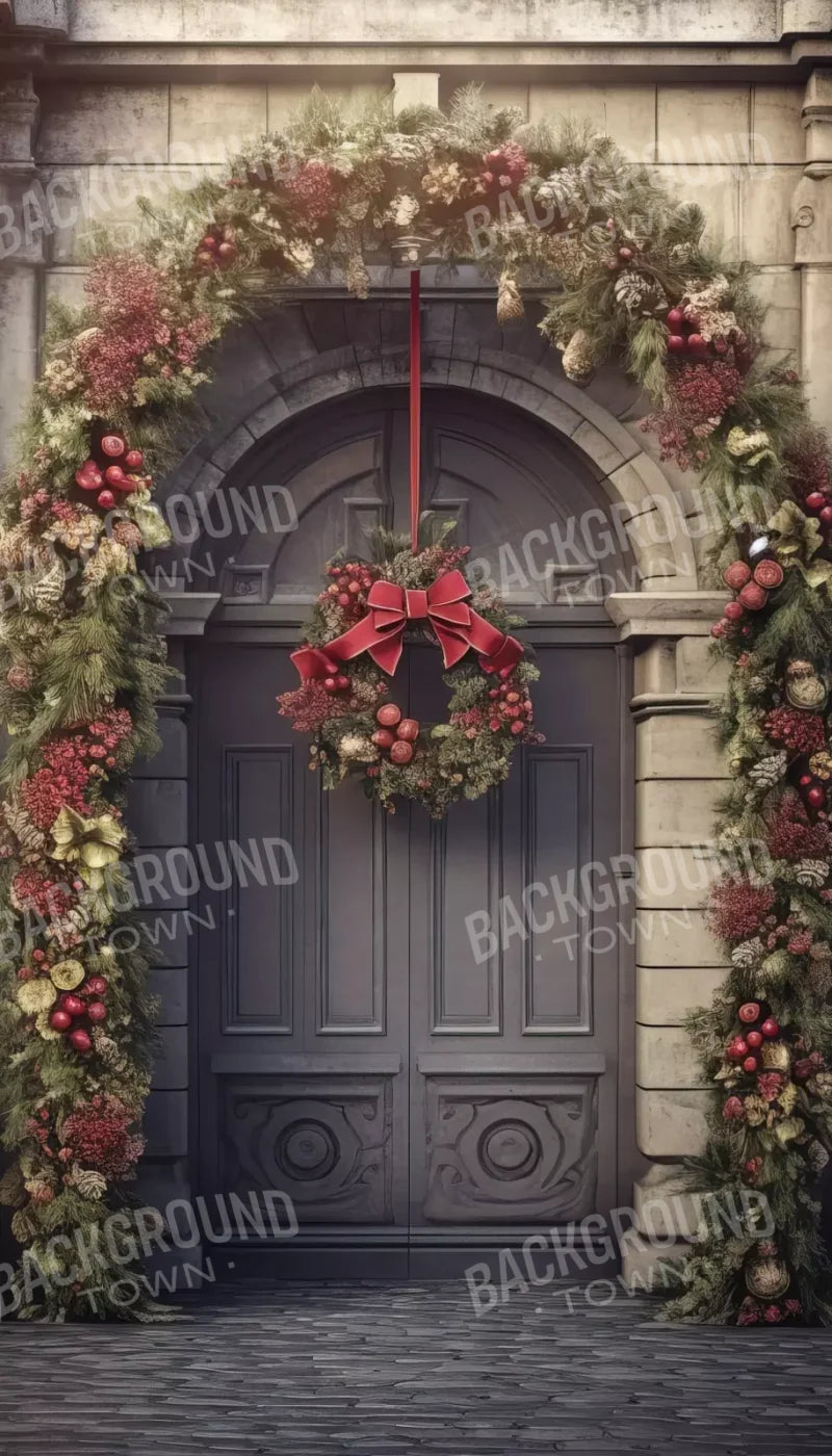 Victorian Holiday Doorway 8’X14’ Ultracloth (96 X 168 Inch) Backdrop