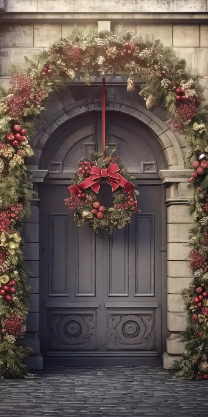 Victorian Holiday Doorway 8’X16’ Ultracloth (96 X 192 Inch) Backdrop