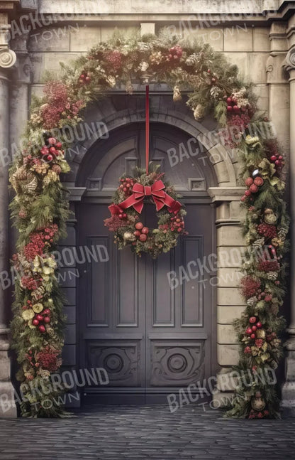 Victorian Holiday Doorway 9’X14’ Ultracloth (108 X 168 Inch) Backdrop
