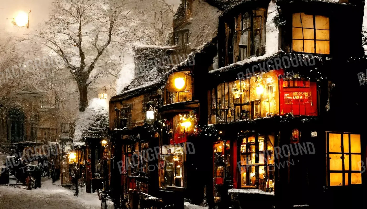 Victorian Holiday Storefront 14’X8’ Ultracloth (168 X 96 Inch) Backdrop