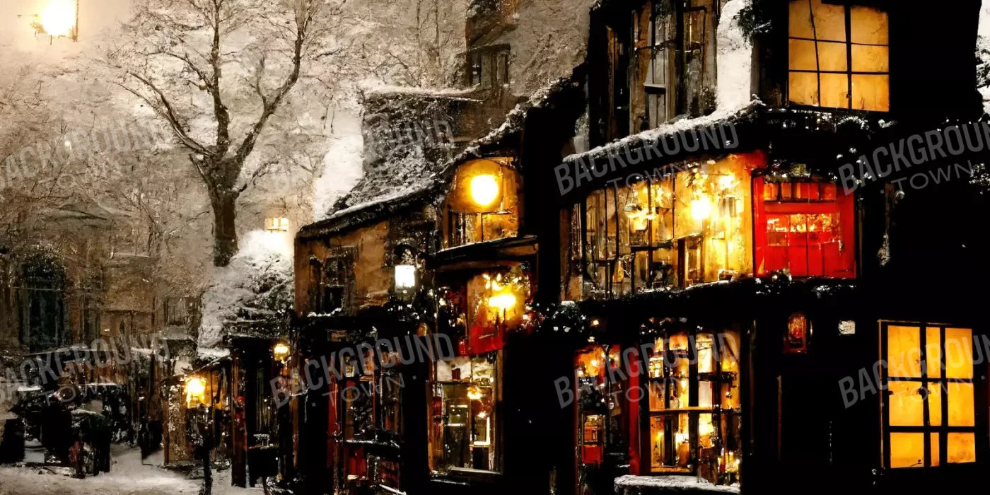 Victorian Holiday Storefront 20’X10’ Ultracloth (240 X 120 Inch) Backdrop