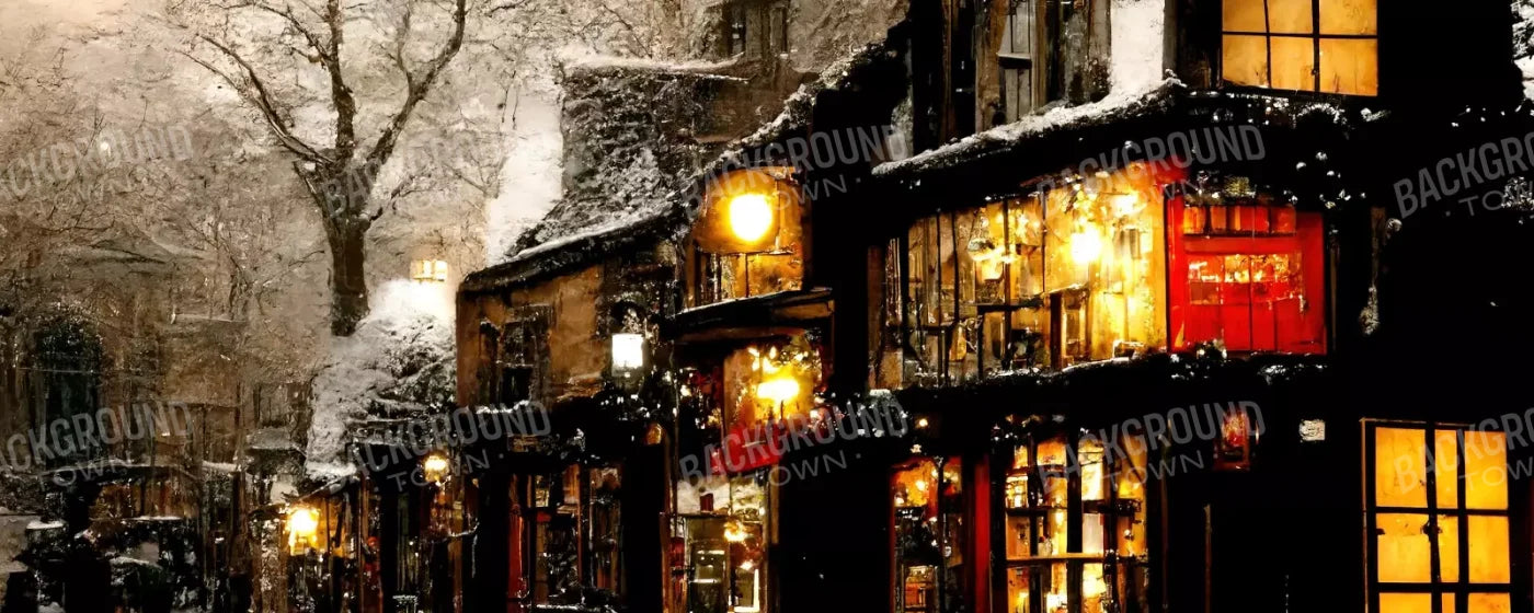 Victorian Holiday Storefront 20’X8’ Ultracloth (240 X 96 Inch) Backdrop
