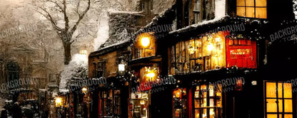Victorian Holiday Storefront 20’X8’ Ultracloth (240 X 96 Inch) Backdrop