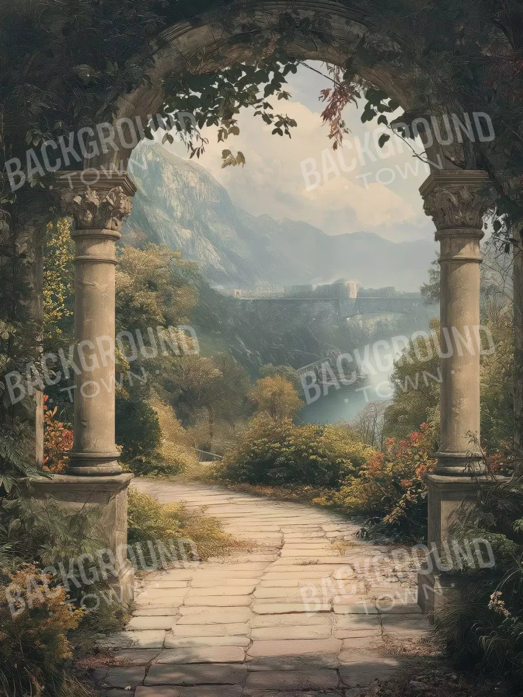 Victorian Outside Arch 6’x8’ Fleece (72 x 96 inch) Backdrop