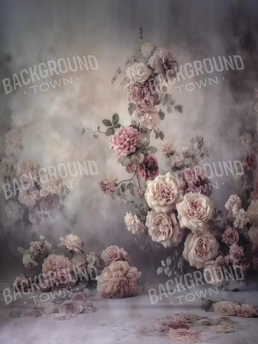 Vining Flowers 5X68 Fleece ( 60 X 80 Inch ) Backdrop