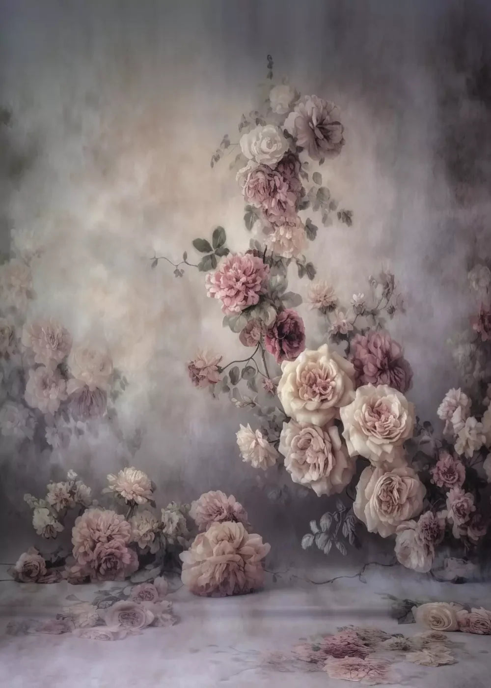 Vining Flowers 5X7 Ultracloth ( 60 X 84 Inch ) Backdrop