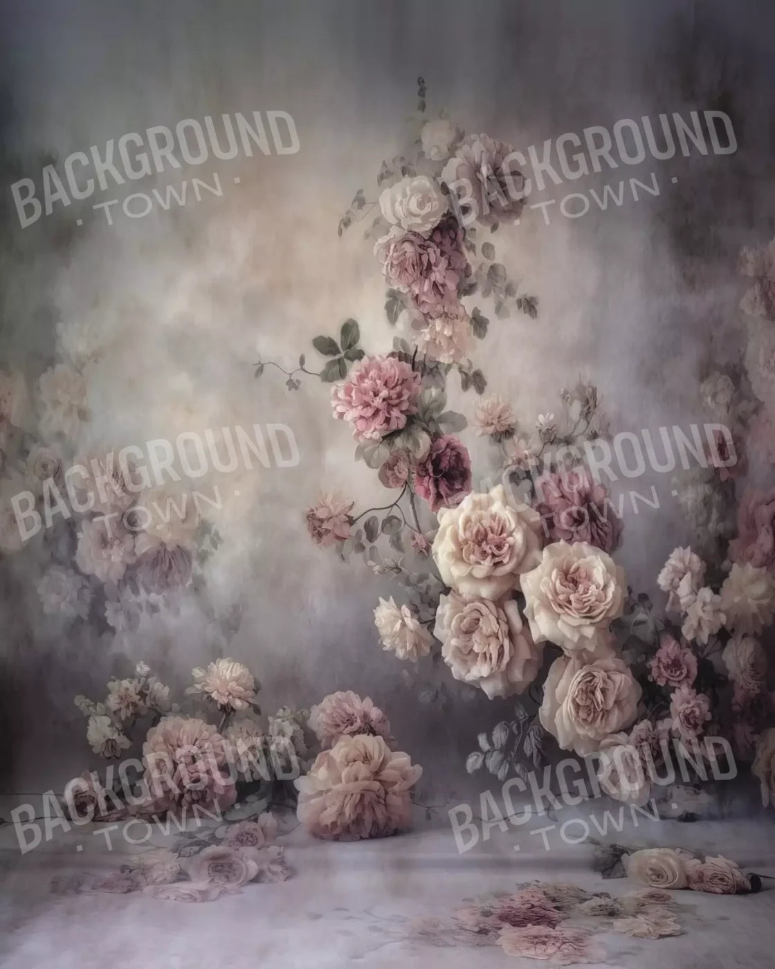 Vining Flowers 8X10 Fleece ( 96 X 120 Inch ) Backdrop