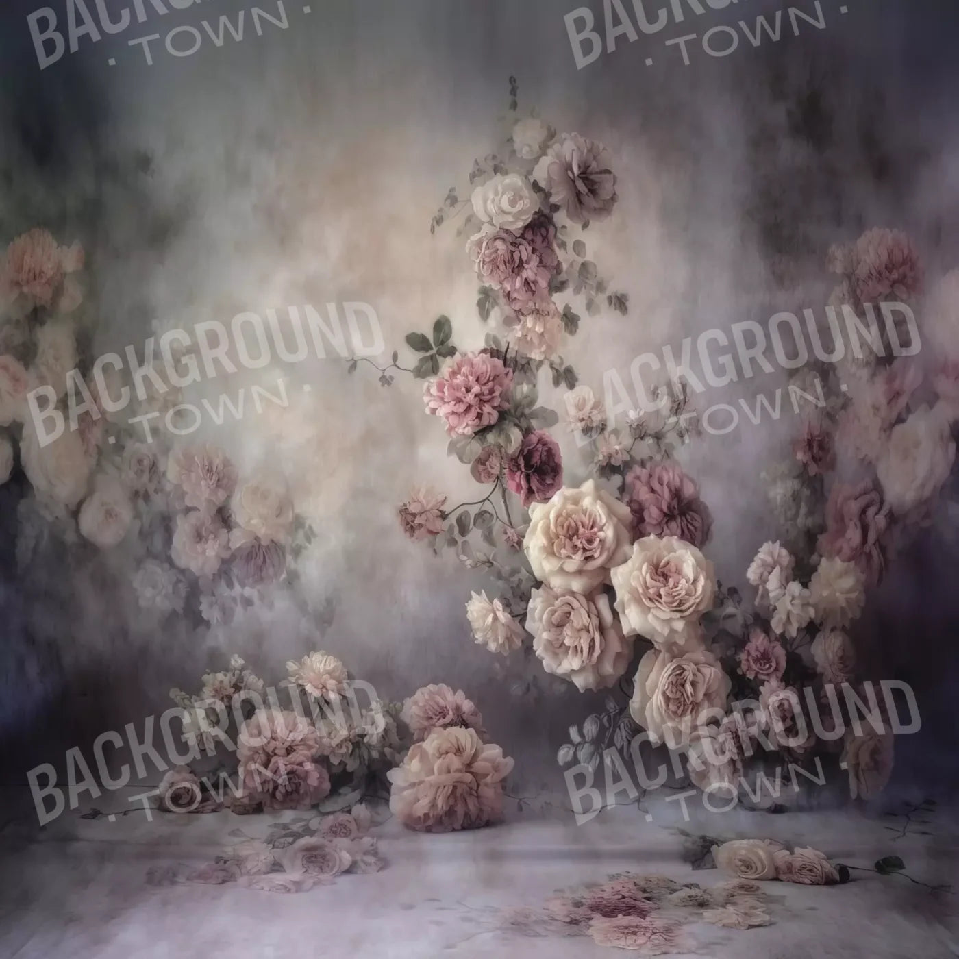 Vining Flowers 8X8 Fleece ( 96 X Inch ) Backdrop